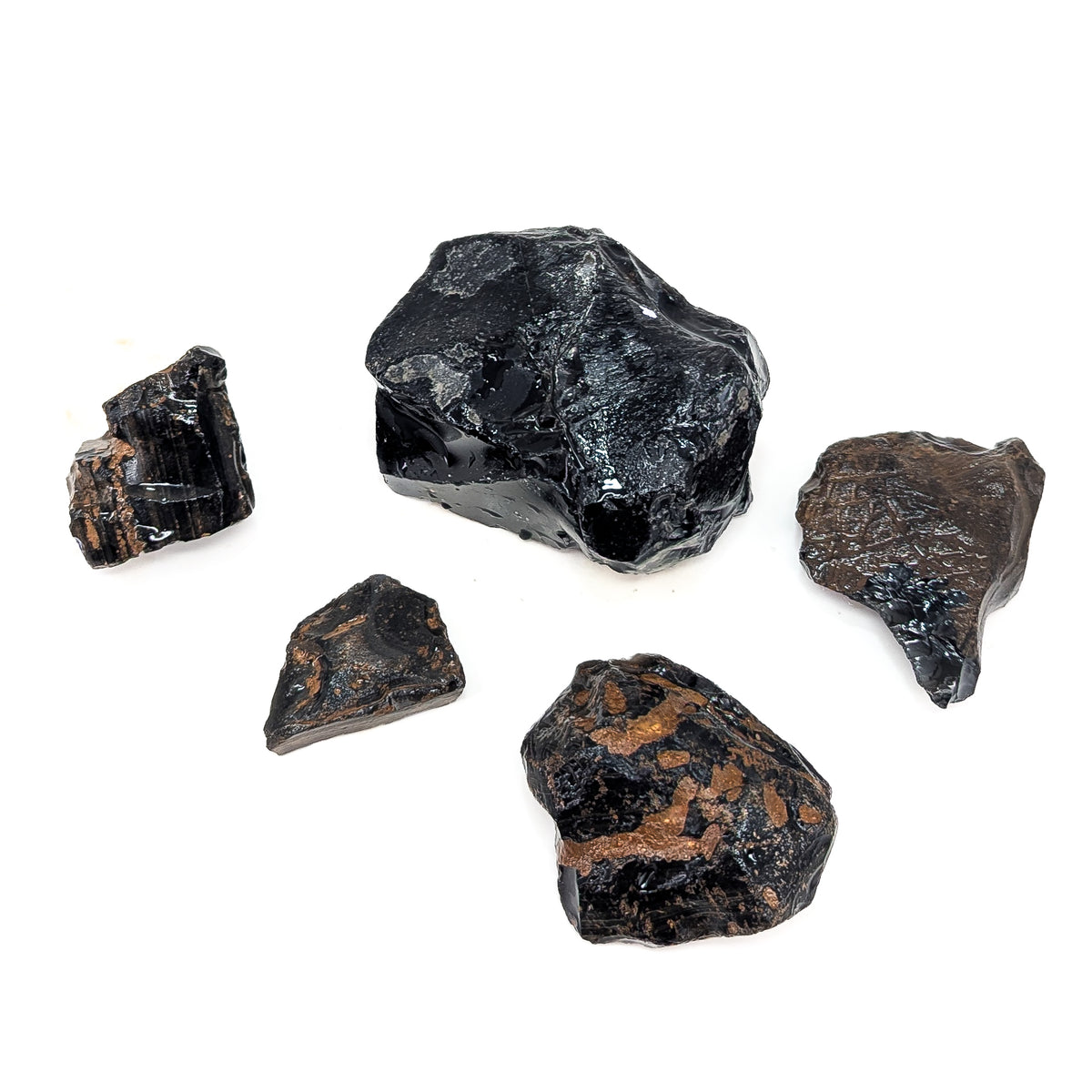 Rainbow Obsidian rough, a volcanic glass, from Jalisco, Mexico.