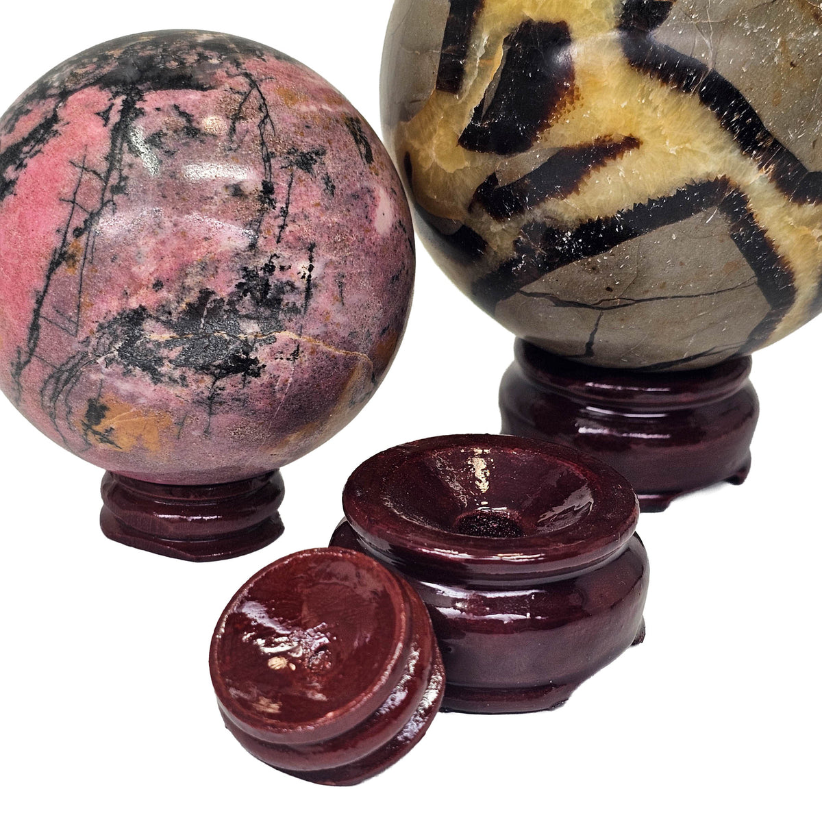 Redwood Sphere Stand - Glossy - Display - Suan-zhi Redwood - China
