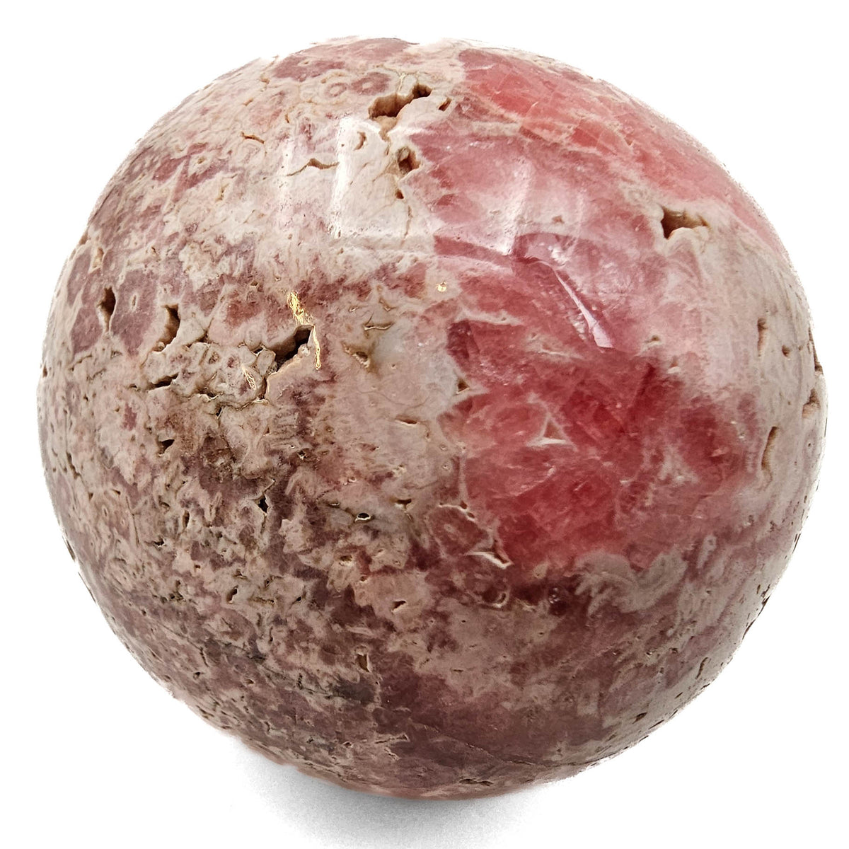 Rhodochrosite sphere from Uchucchacua Mine, Oyón Province, Lima Department, Peru.