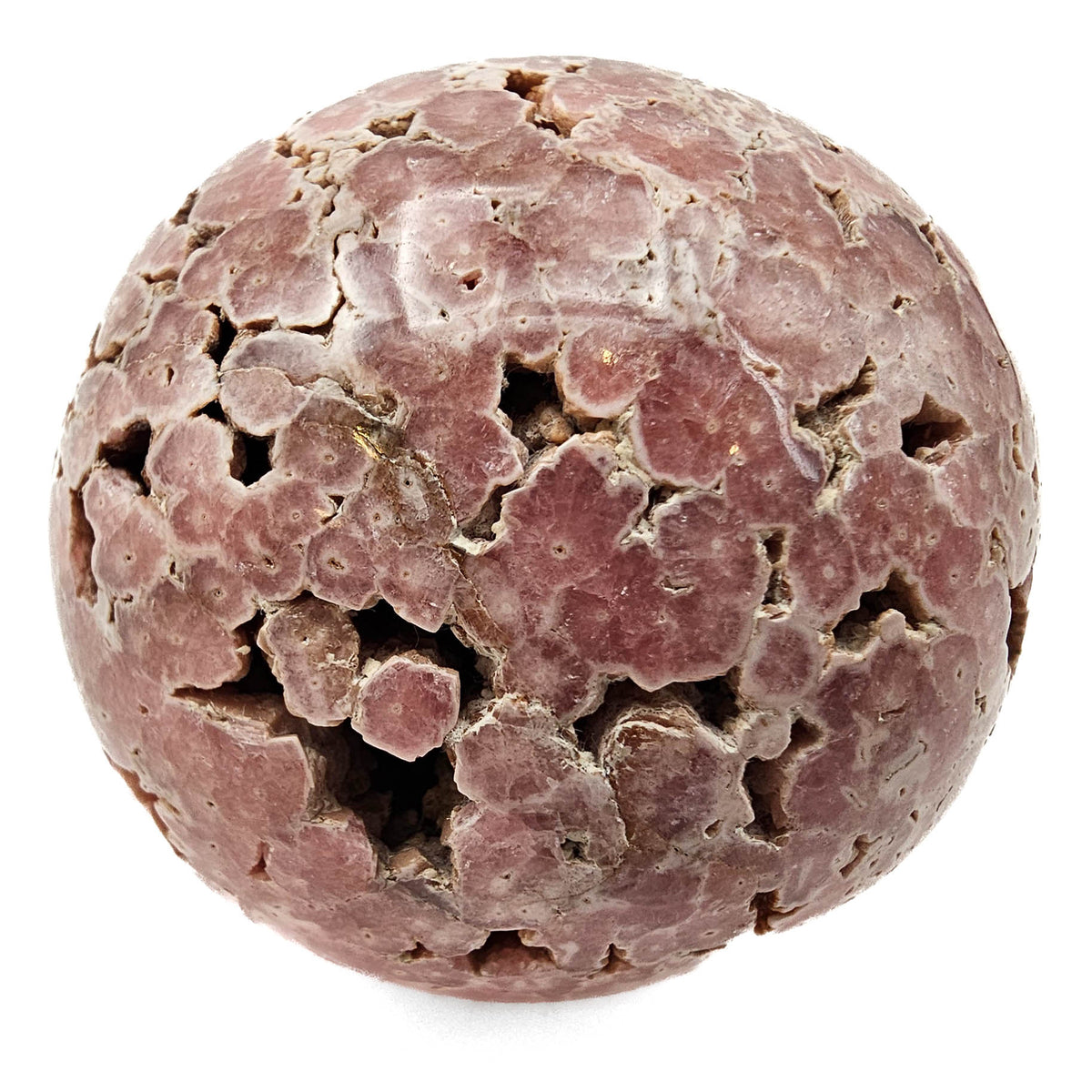 Rhodochrosite sphere from Uchucchacua Mine, Oyón Province, Lima Department, Peru.