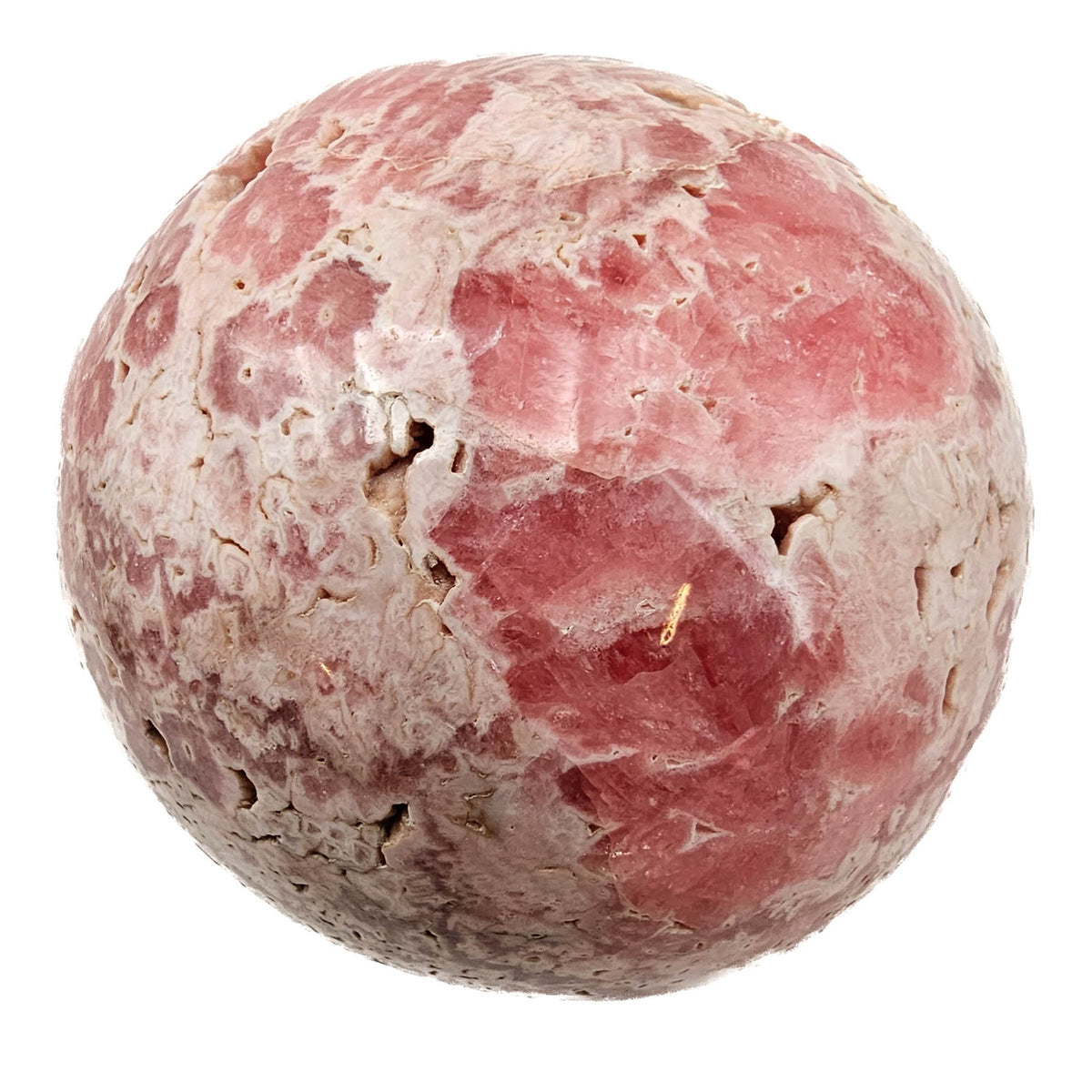 Rhodochrosite sphere from Uchucchacua Mine, Oyón Province, Lima Department, Peru.