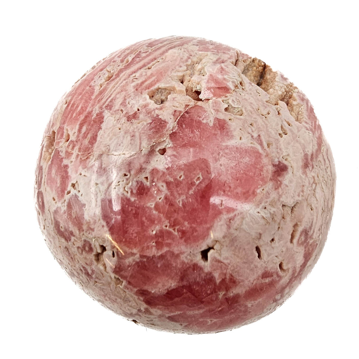 Rhodochrosite sphere from Uchucchacua Mine, Oyón Province, Lima Department, Peru.