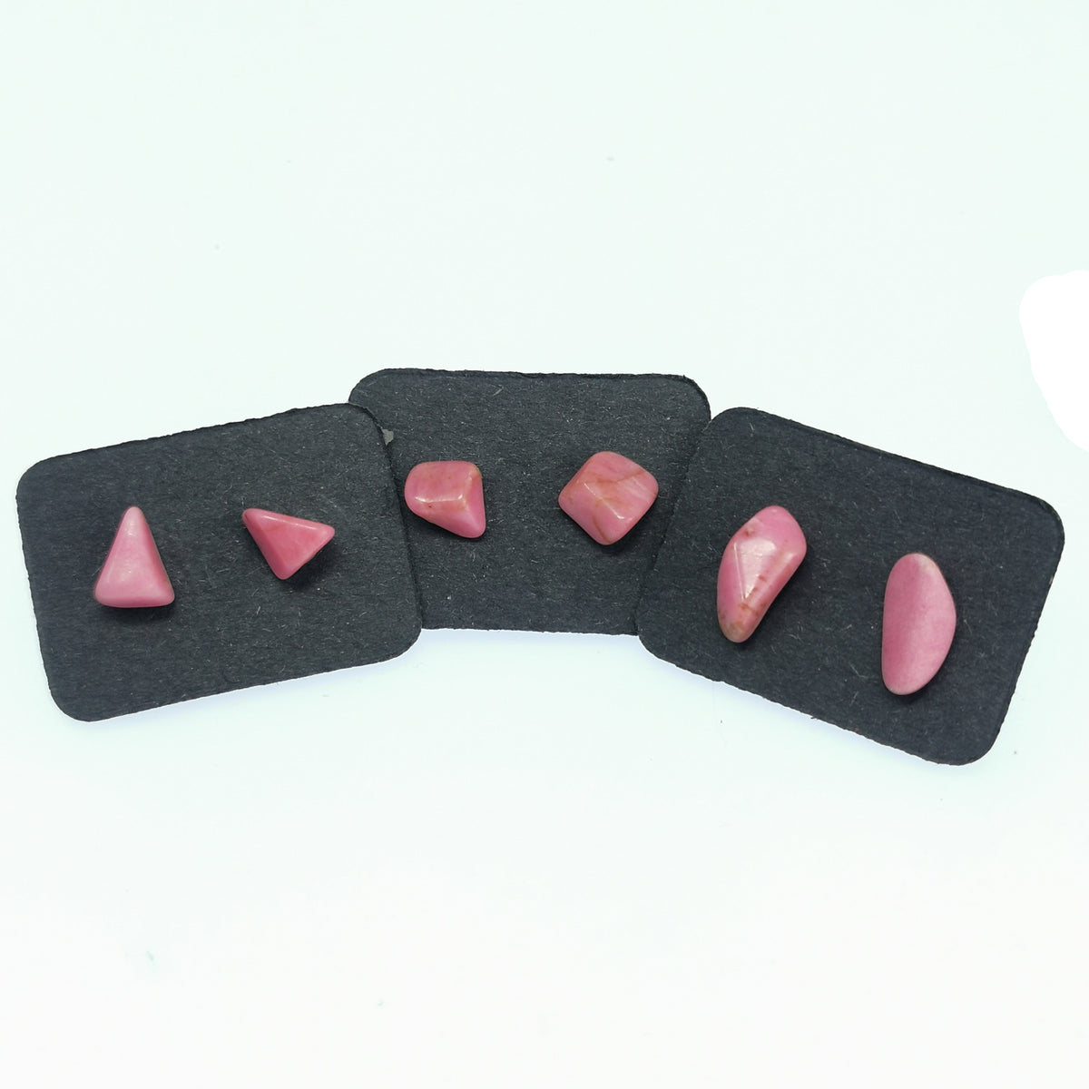Rhodonite Chip Stud earrings (pair).