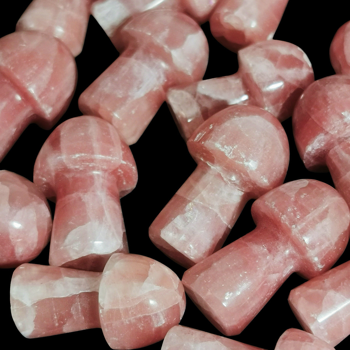 Rose Calcite Mushroom carving.