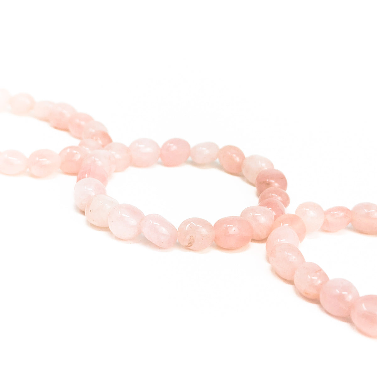 Rose quartz tumbled bead bracelet – two bracelets in a row
