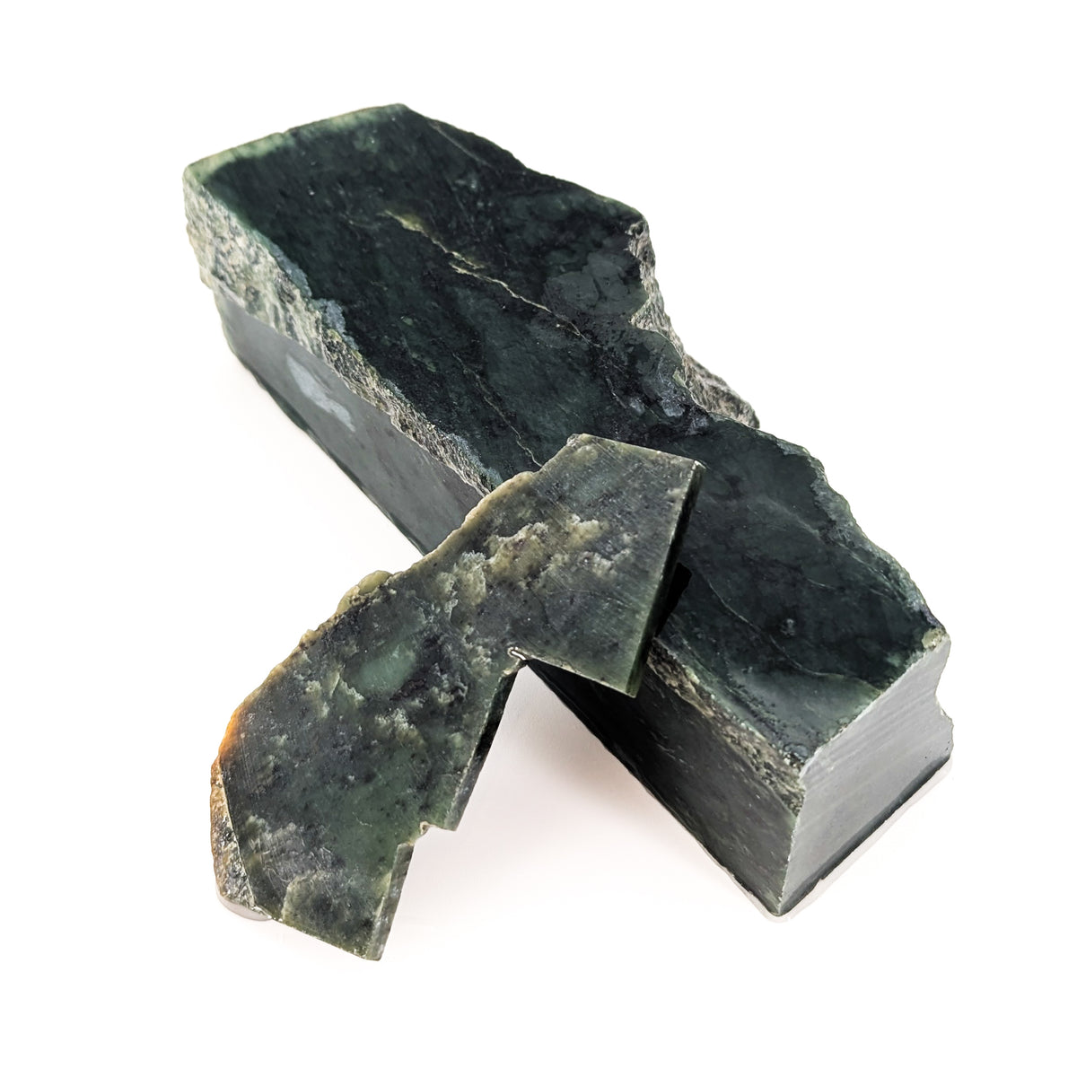 Nephrite Jade B-grade rough from British Columbia, Canada.