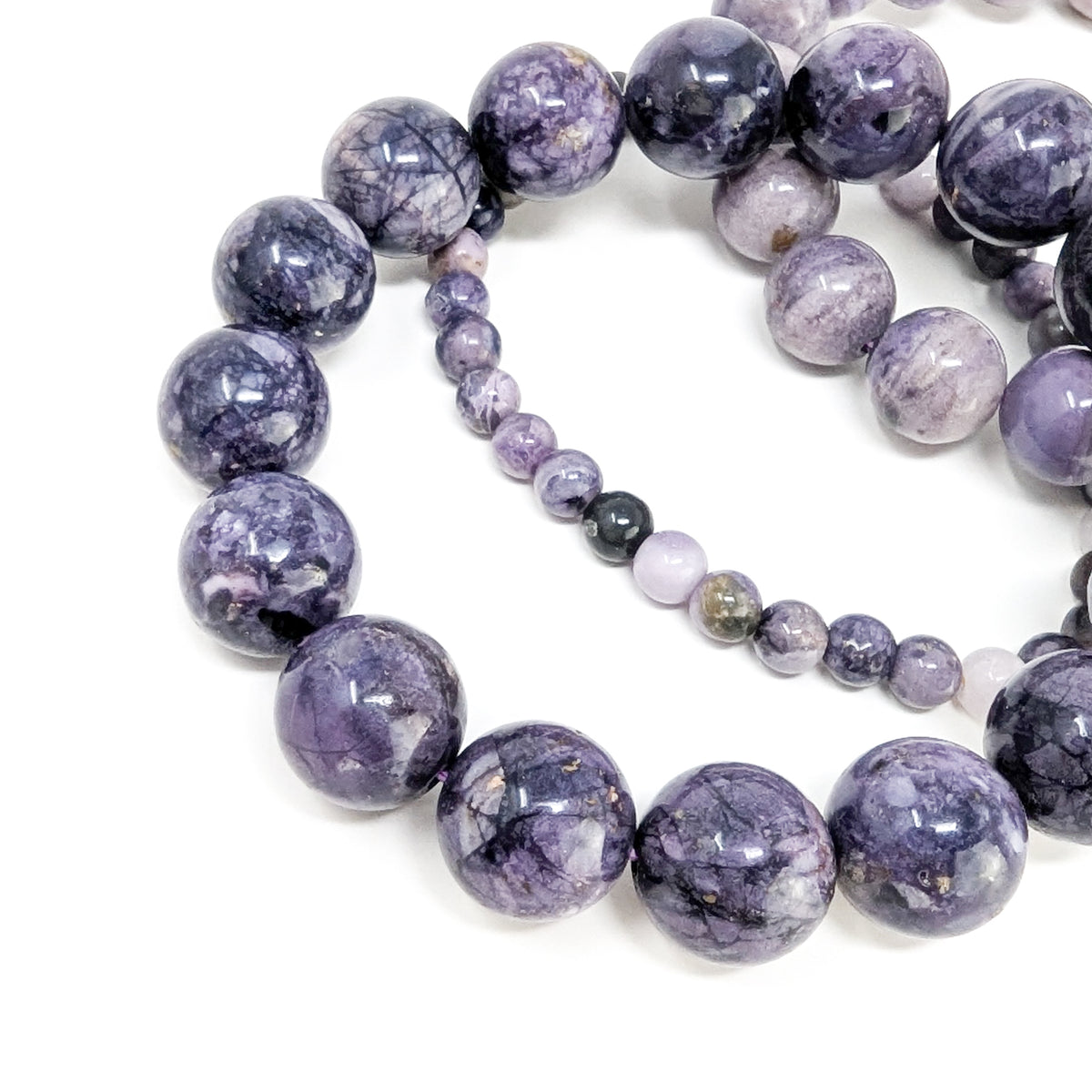Tiffany stone bead bracelet: bracelets of mixed bead sizes