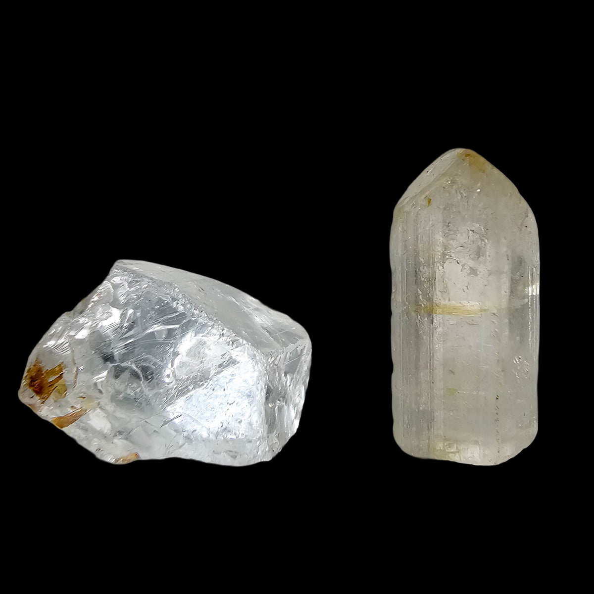 Topaz crystal from Nigeria – two crystals, one a terminated point