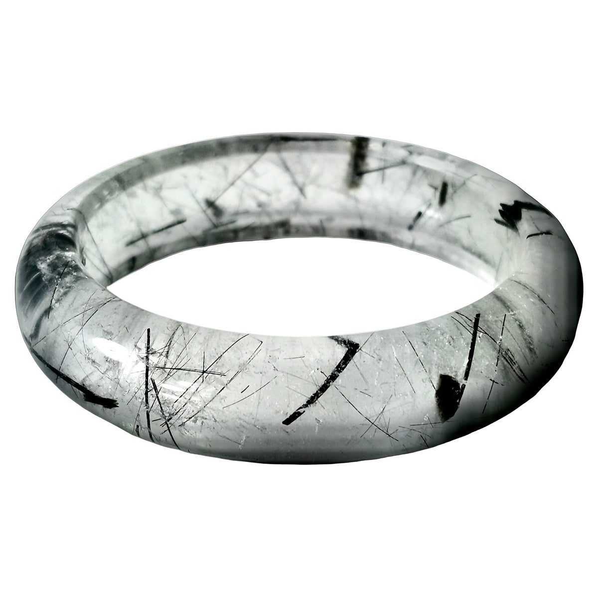 Black Tourmaline in Quartz bangle.