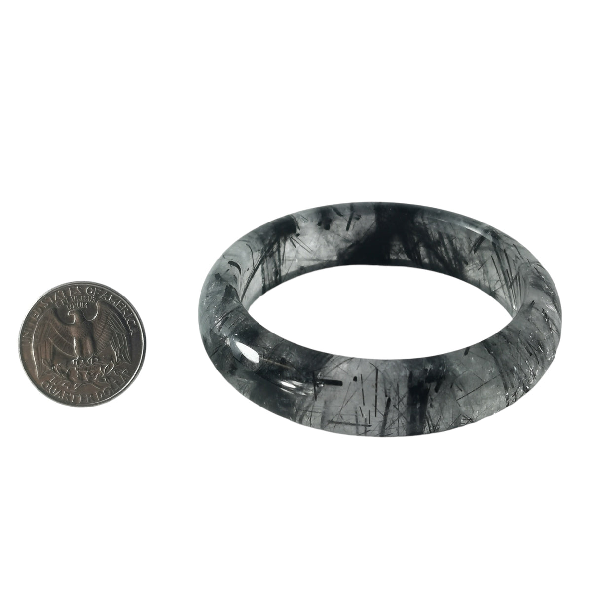 Black Tourmaline in Quartz bangle.
