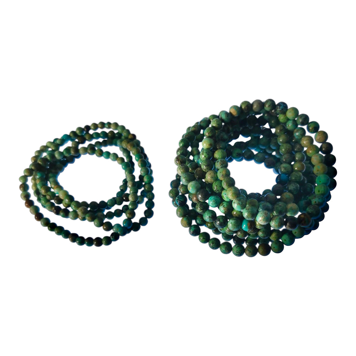 Turquoise round bead bracelet – two stacks