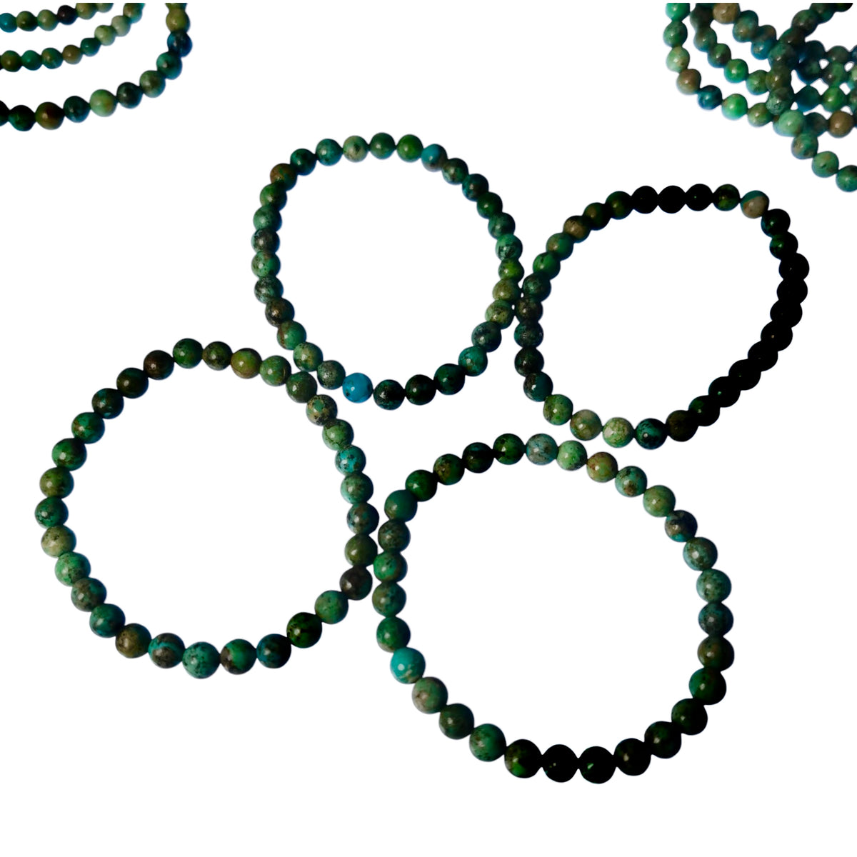 Turquoise round bead bracelet – four bracelets