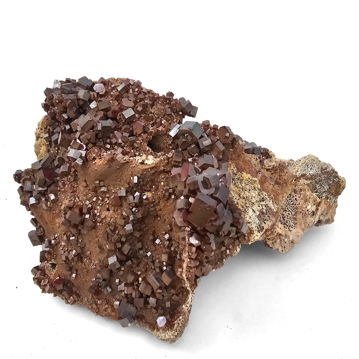 Vanadinite specimen, a lead vanadate, from Mibladen Mining District, Morocco.