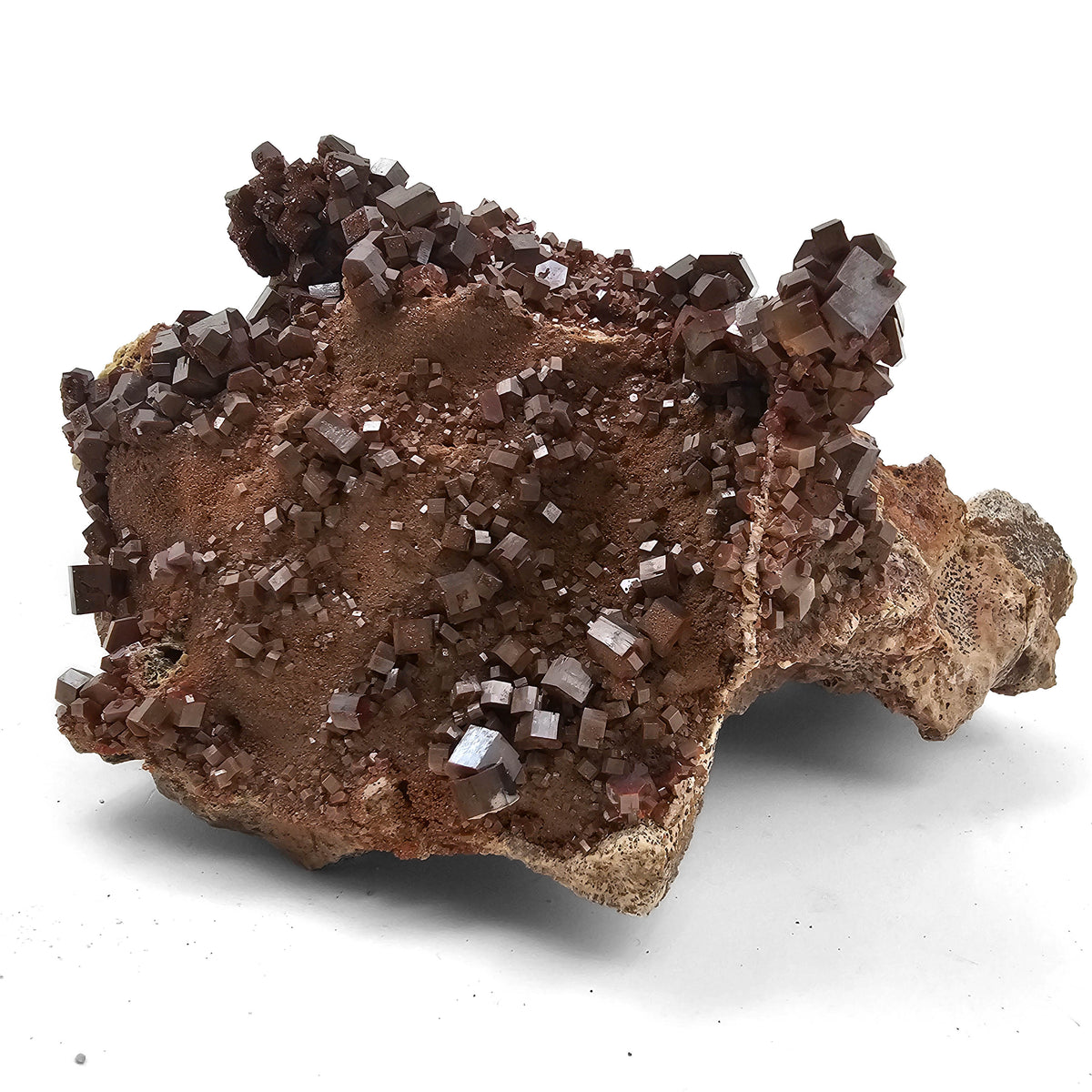 Vanadinite specimen, a lead vanadate, from Mibladen Mining District, Morocco.