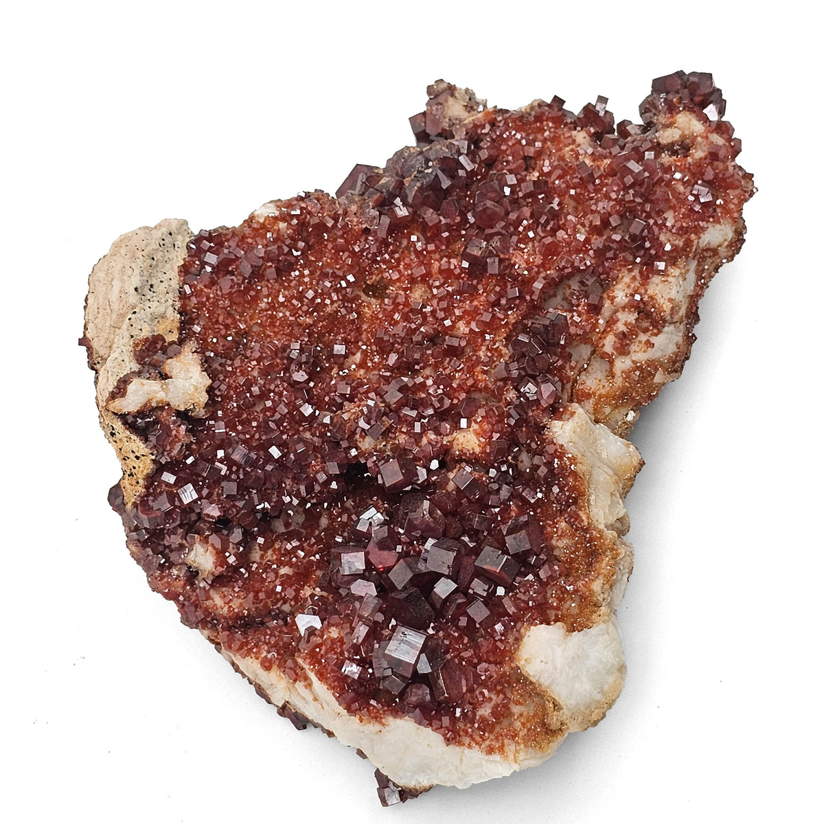 Vanadinite on Barite specimen from Mibladen Mining District, Morocco.
