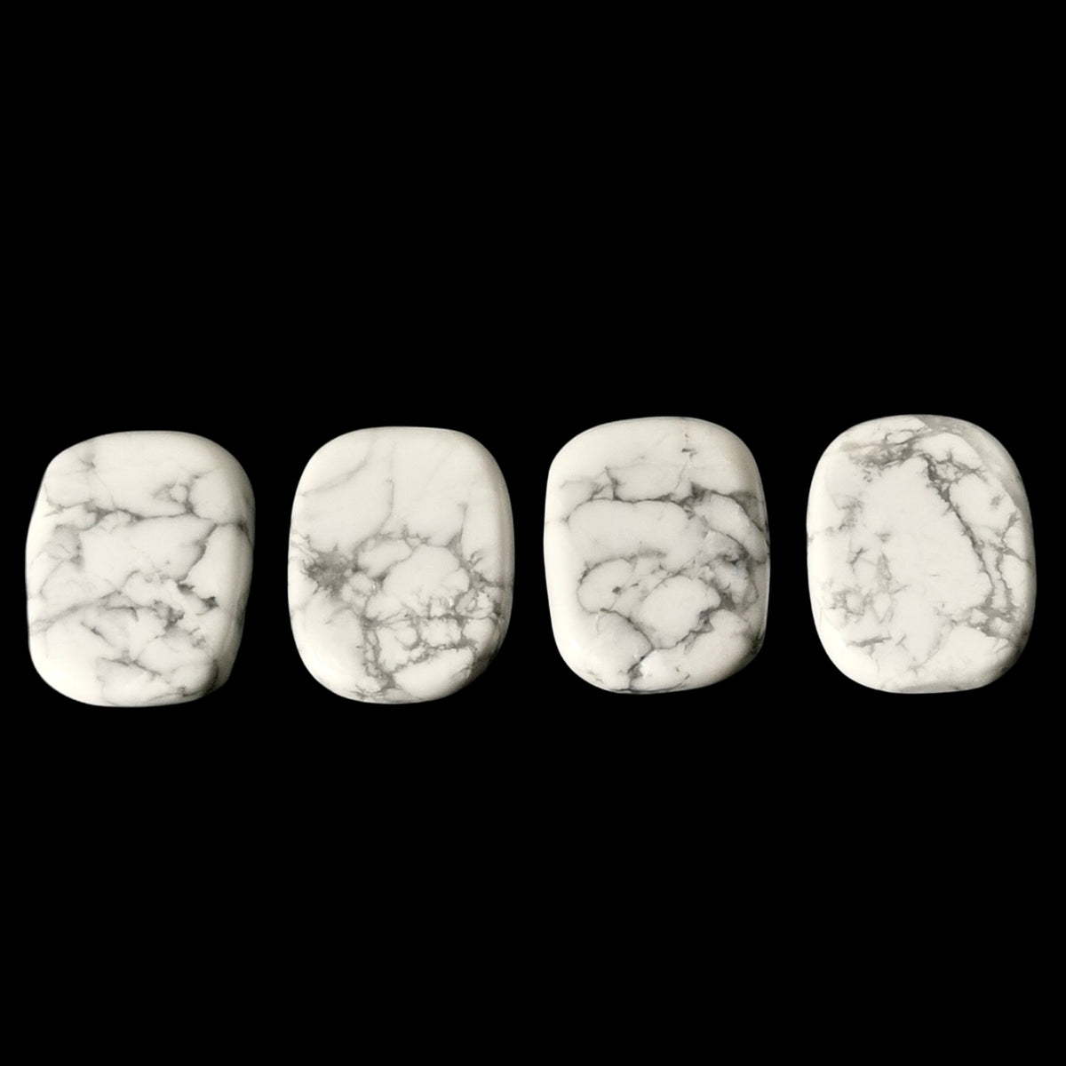 Howlite Squares tumbles from Canada.