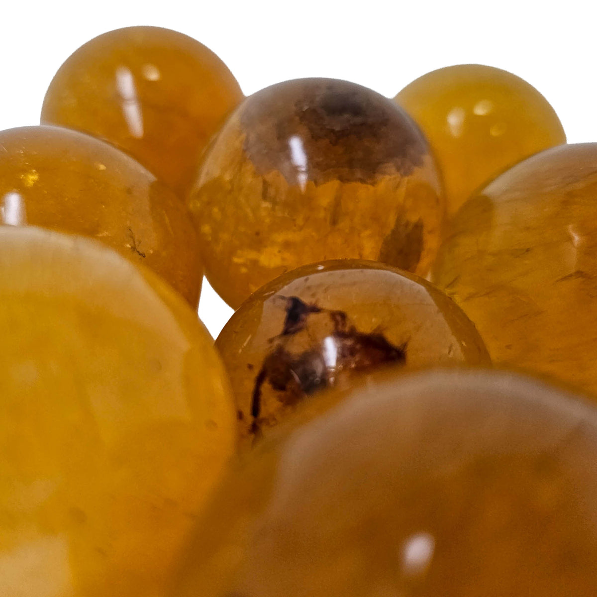 Yellow fluorite sphere from China – spheres, close view