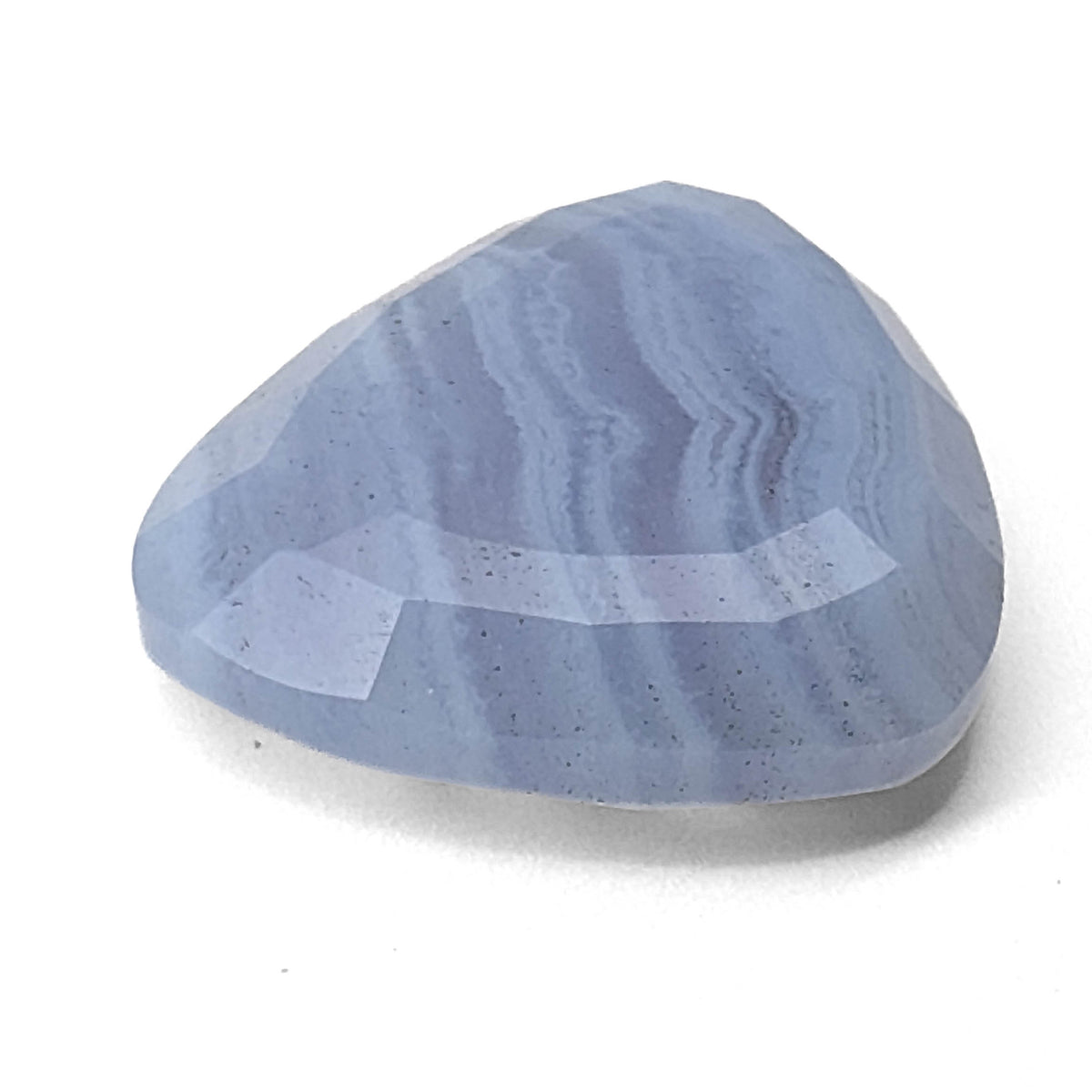 Blue lace agate faceted Tablet Cut gemstone, 13.15ct, from Ysterputs, Namibia, view 3 of 6
