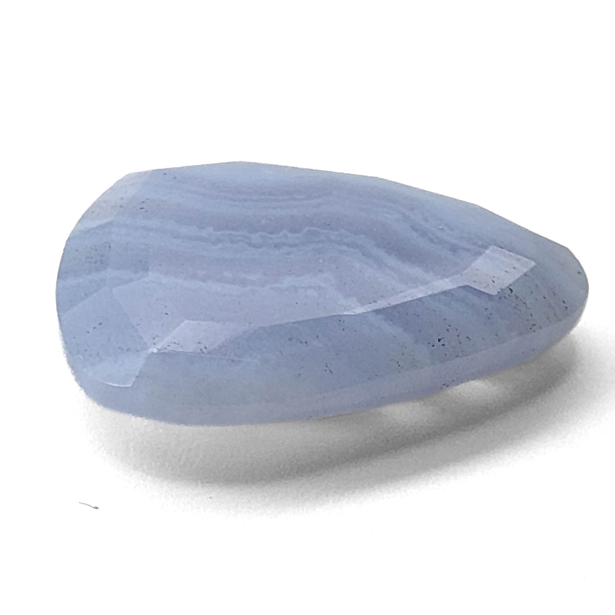 Blue lace agate faceted Tablet Cut gemstone, 13.15ct, from Ysterputs, Namibia, view 4 of 6