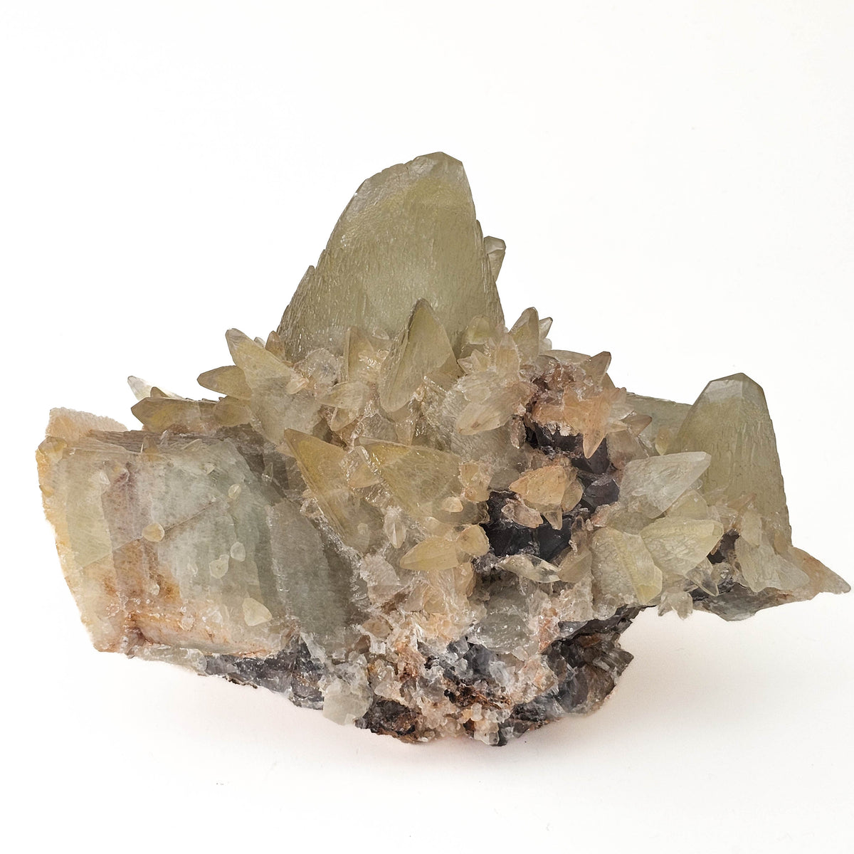 Dogtooth Calcite on Fluorite specimen.