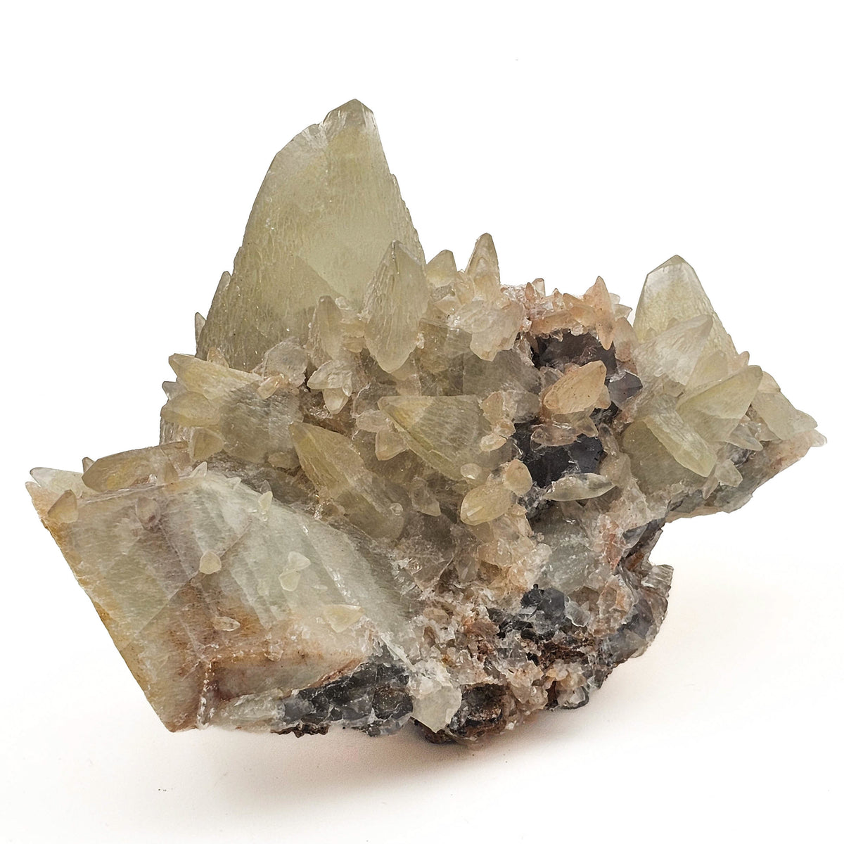 Dogtooth Calcite on Fluorite specimen.