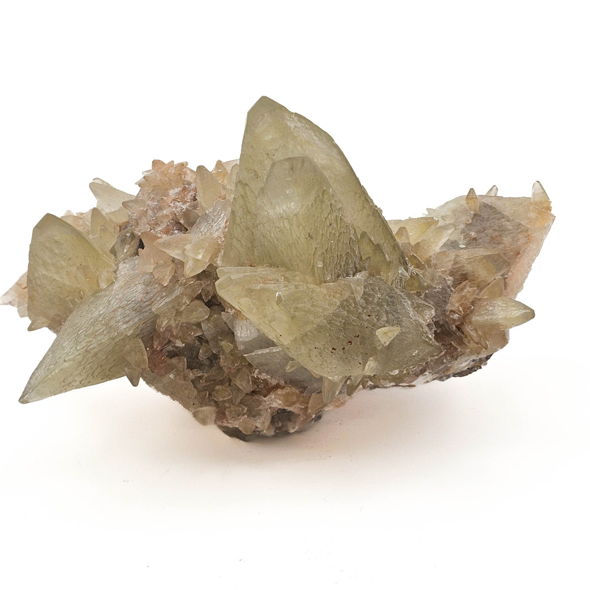 Dogtooth Calcite on Fluorite specimen.
