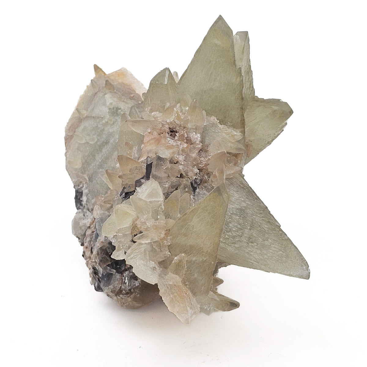 Dogtooth Calcite on Fluorite specimen.