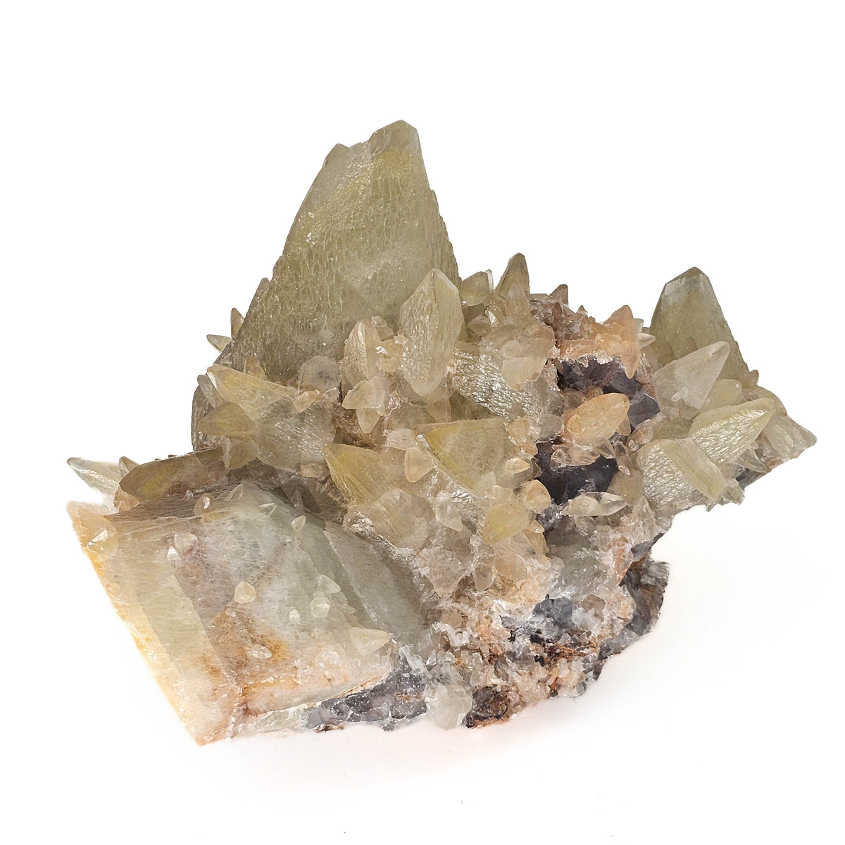 Dogtooth Calcite on Fluorite specimen.