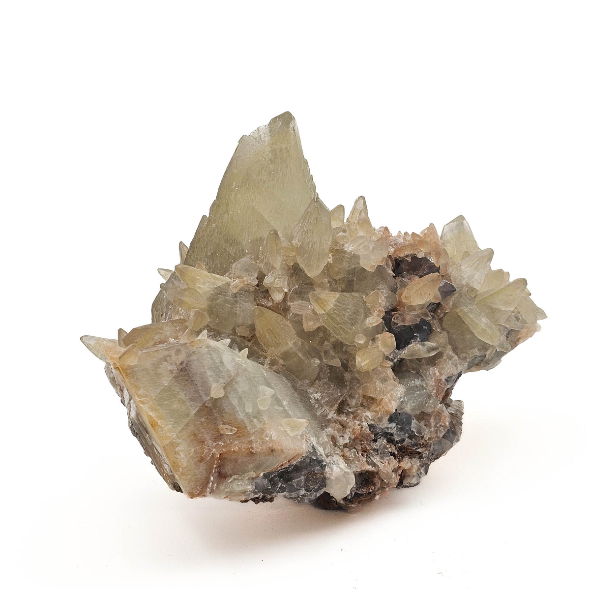 Dogtooth Calcite on Fluorite specimen.