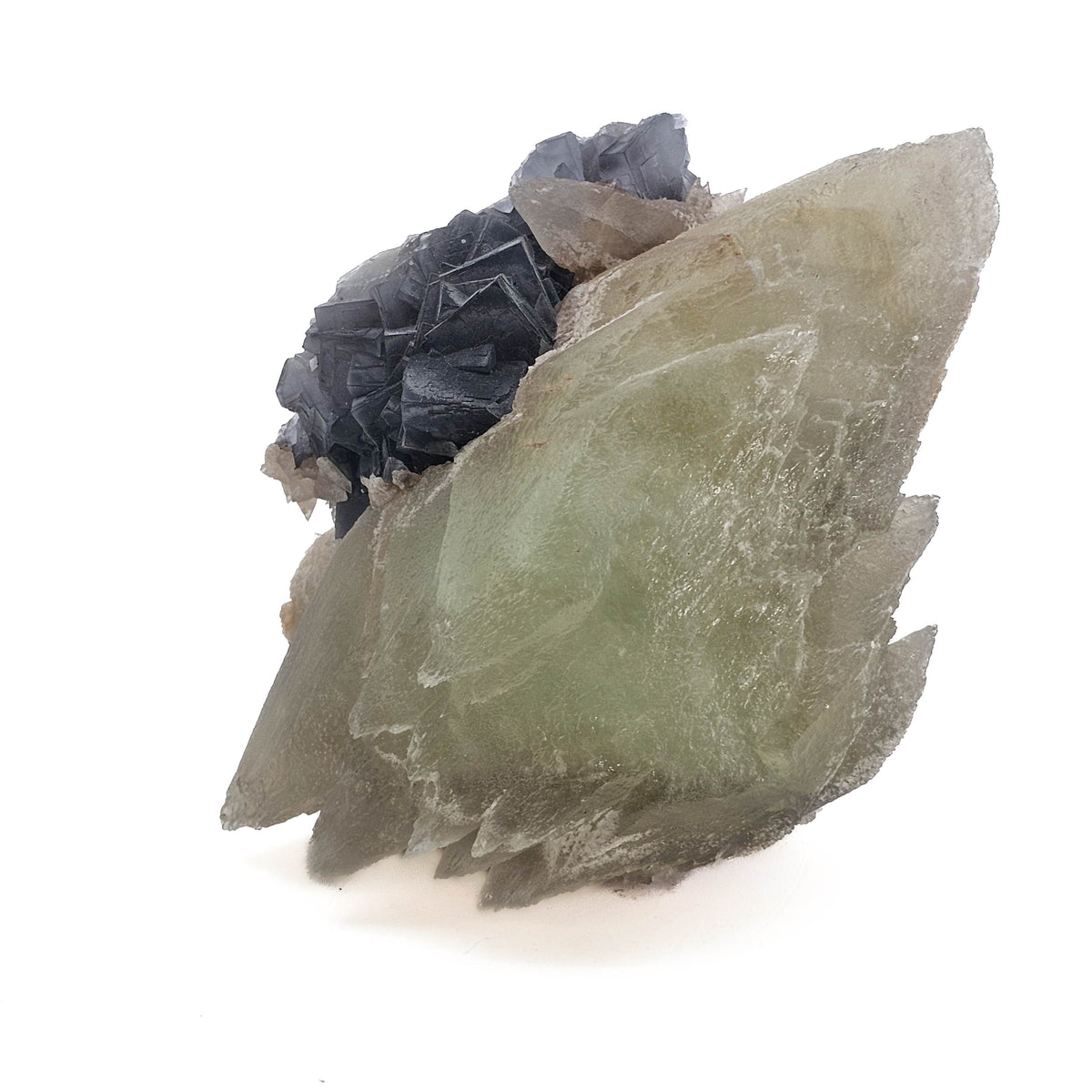 Dogtooth Calcite on Fluorite specimen.
