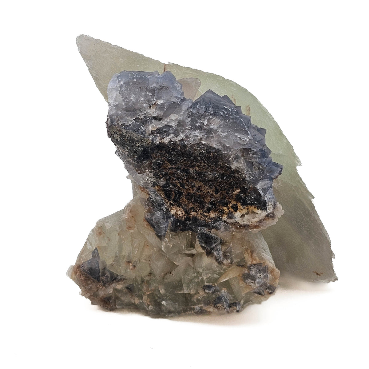 Dogtooth Calcite on Fluorite specimen.