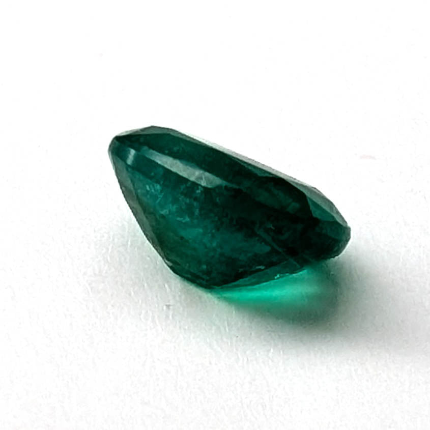 Emerald faceted cushion cut gemstone, 1.24ct, alternate angle, view 7 of 11