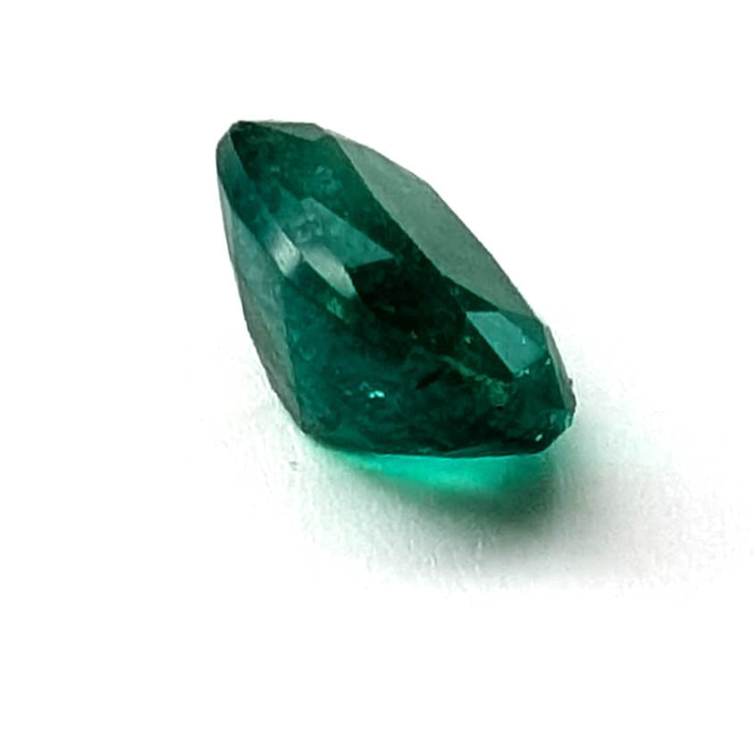 Emerald faceted cushion cut gemstone, 1.24ct, alternate angle, view 8 of 11