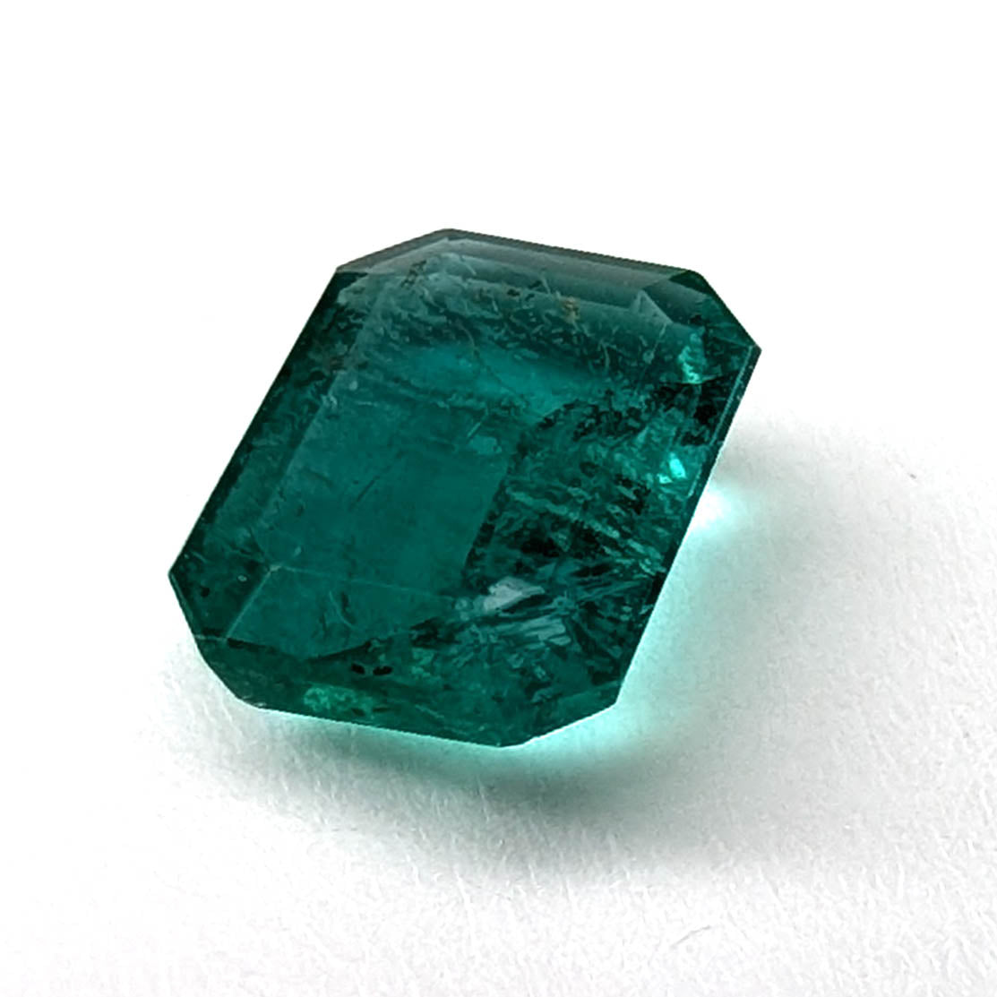 Emerald faceted emerald cut gemstone, 1.09ct, alternate angle, view 3 of 11