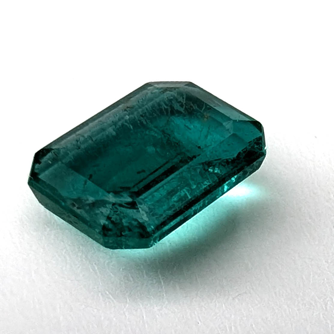 Emerald faceted emerald cut gemstone, 1.09ct, alternate angle, view 5 of 11