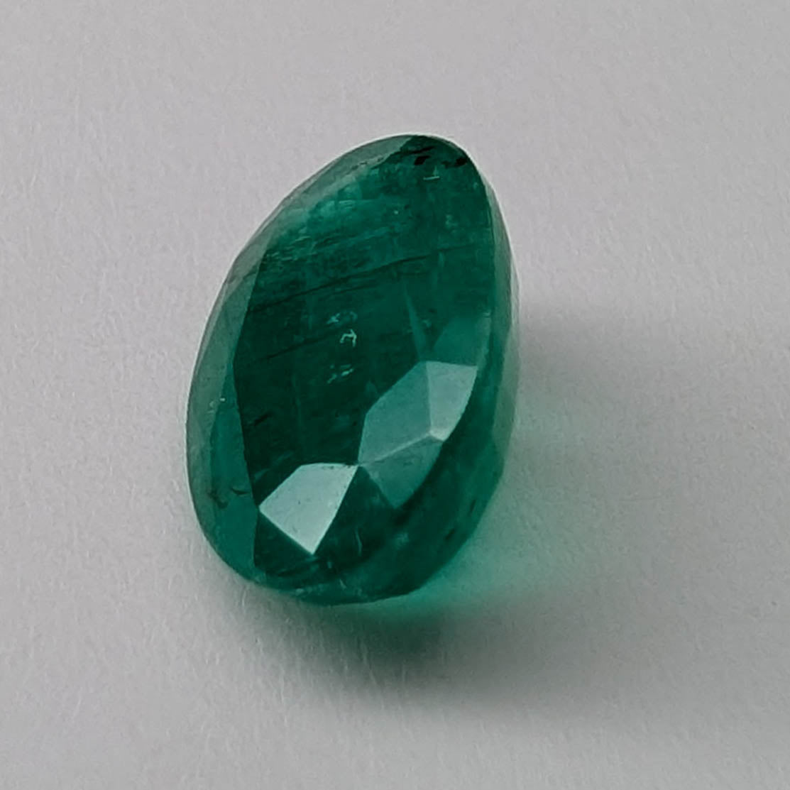 Emerald faceted oval cut gemstone, 2.43ct, alternate angle, view 4 of 7