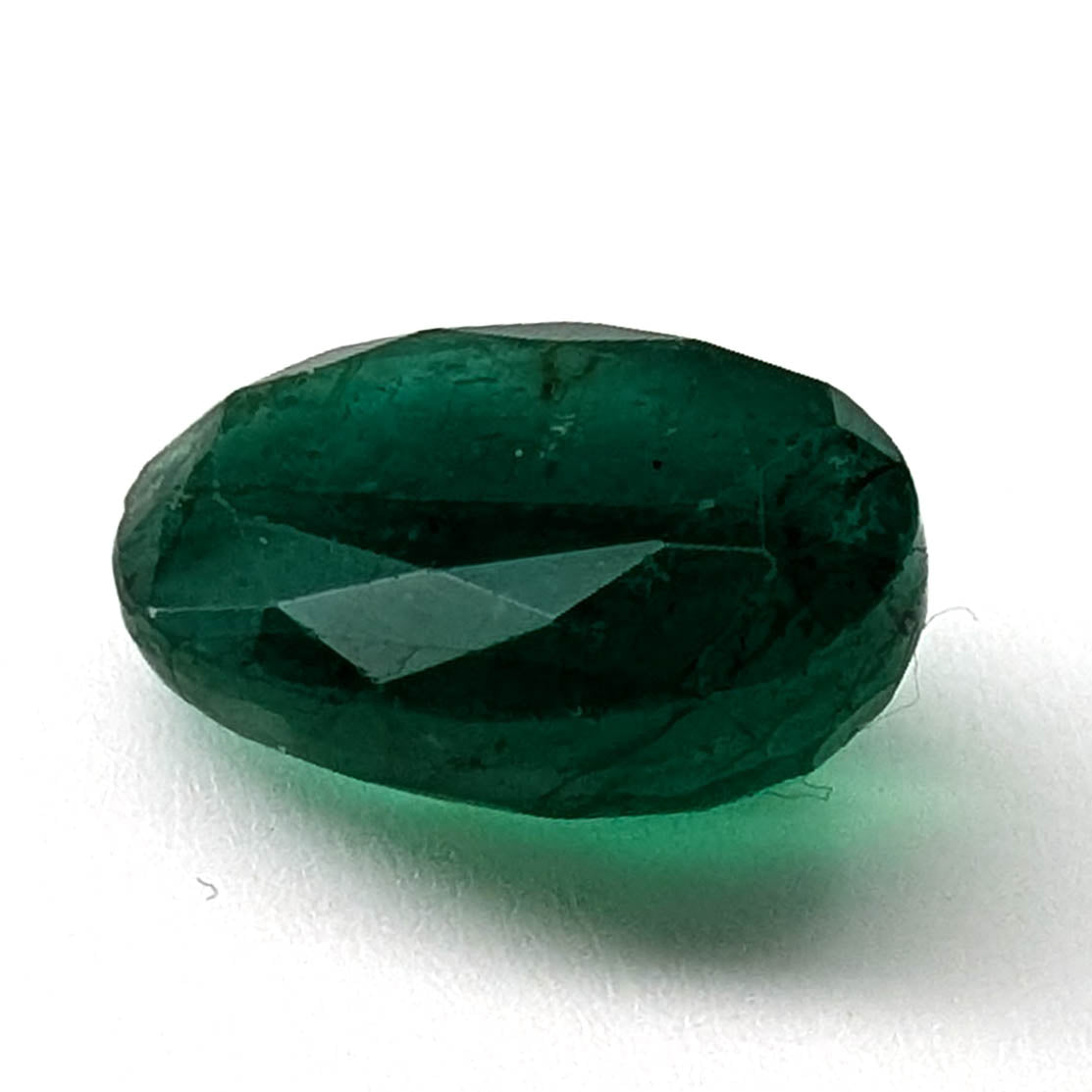 Emerald faceted oval cut gemstone, 3.84ct, alternate angle, view 5 of 9