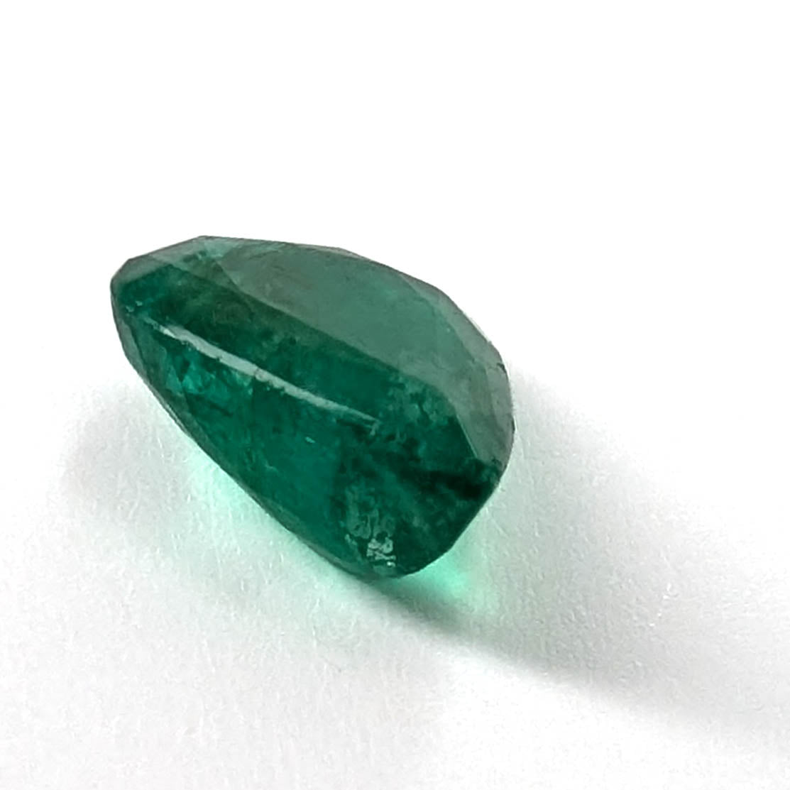 Emerald faceted pear cut gemstone, 1.93ct, alternate angle, view 9 of 11