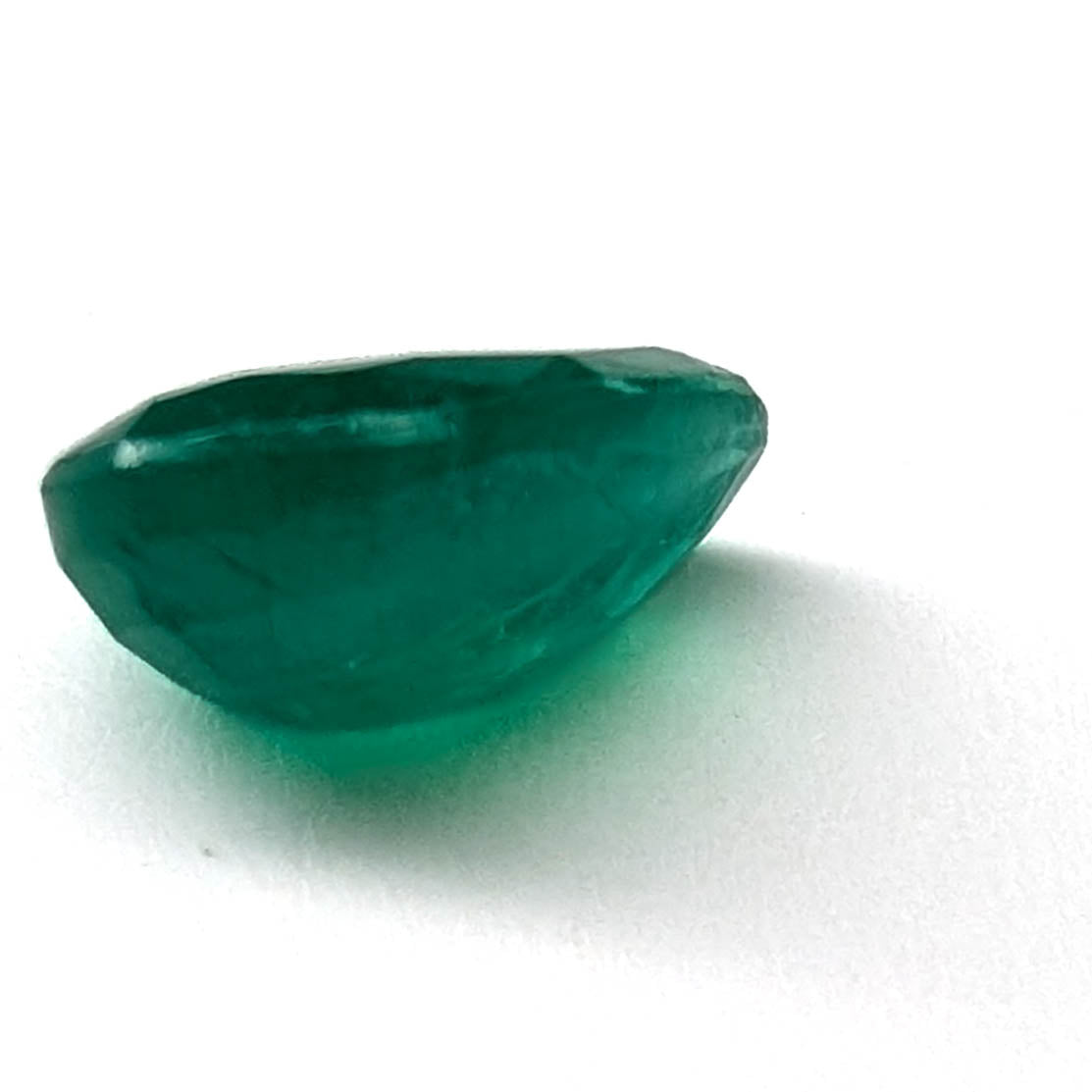 Emerald faceted pear cut gemstone, 2.10ct, alternate angle, view 5 of 9