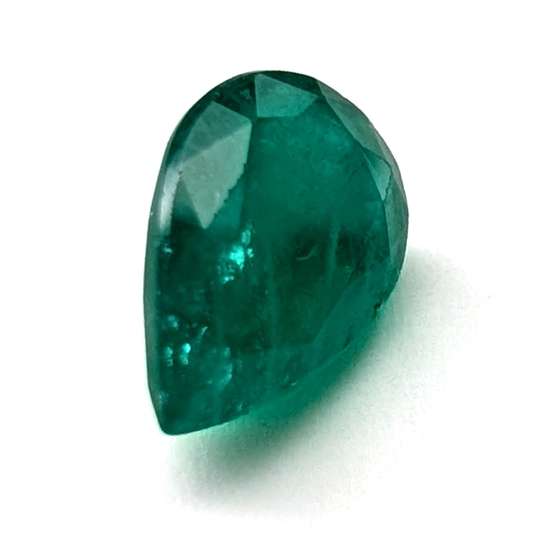 Emerald faceted pear cut gemstone, 2.10ct, alternate angle, view 6 of 9