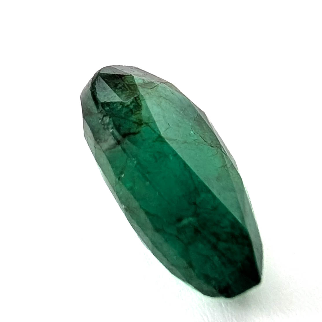 Emerald faceted pear cut gemstone, 2.47ct, alternate angle, view 9 of 17