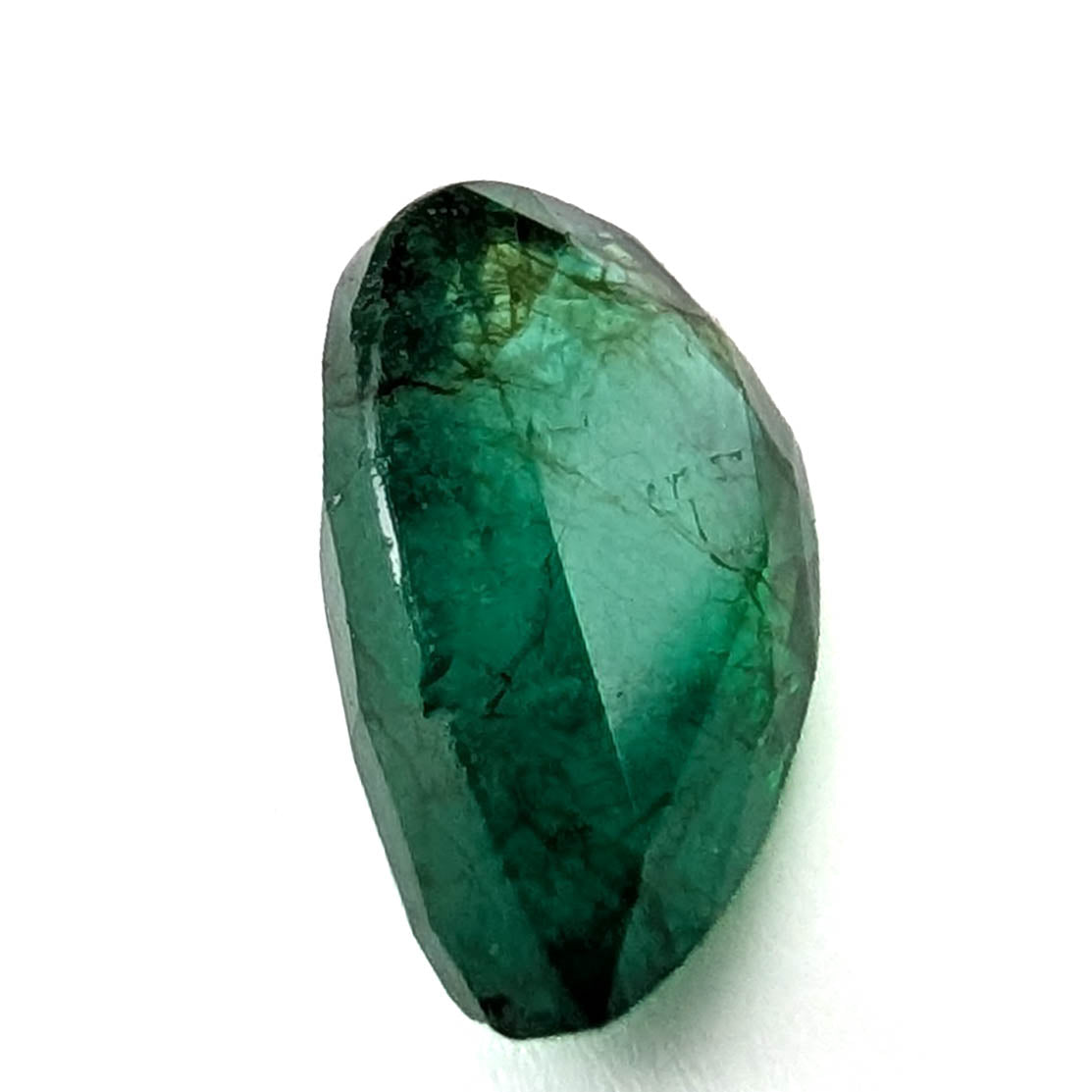 Emerald faceted pear cut gemstone, 2.47ct, alternate angle, view 10 of 17
