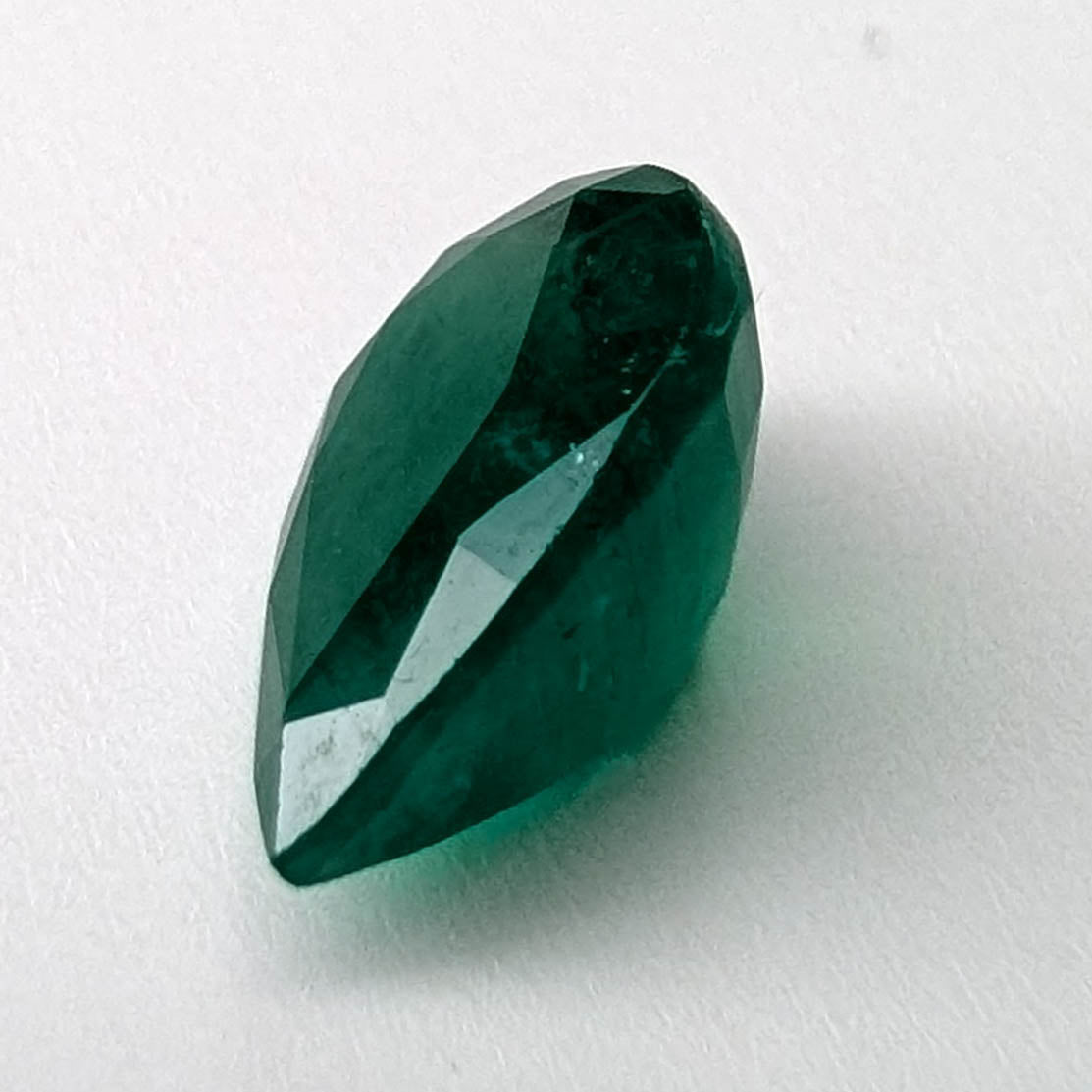 Emerald faceted pear cut gemstone, 2.52ct, alternate angle, view 4 of 9