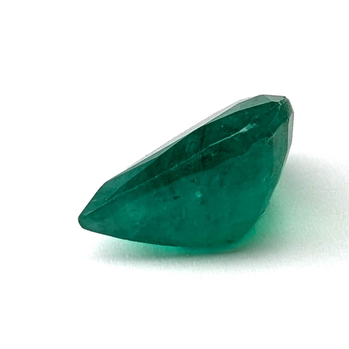 Emerald faceted pear cut gemstone, 2.52ct, alternate angle, view 5 of 9