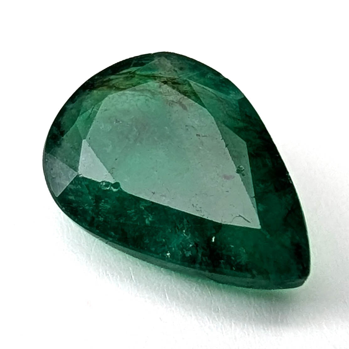 Emerald faceted pear cut gemstone, 2.80ct, alternate angle, view 3 of 13
