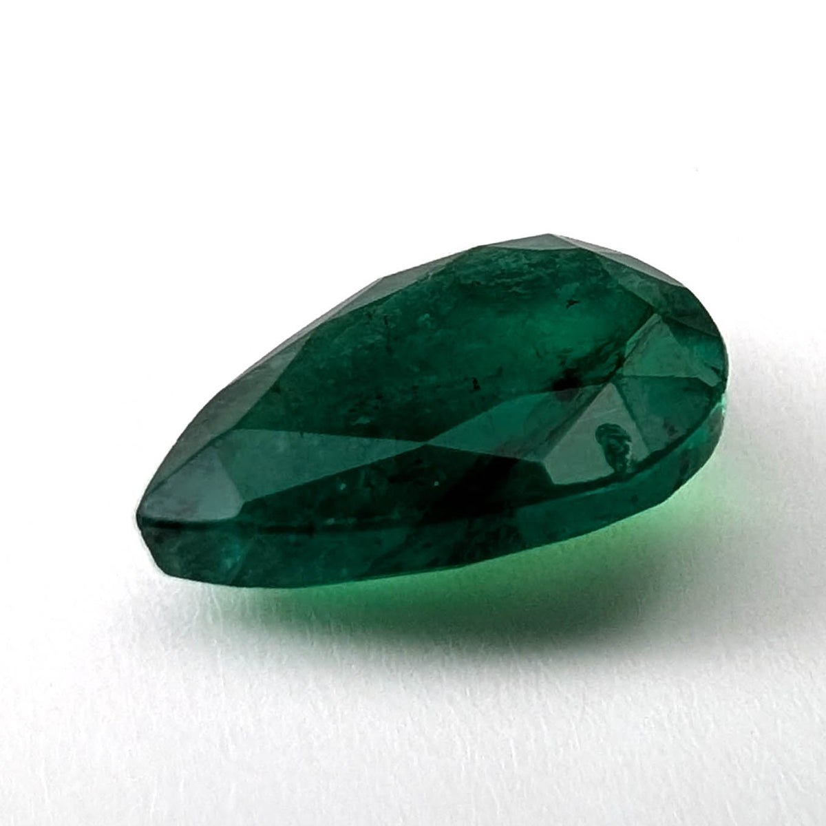 Emerald faceted pear cut gemstone, 2.80ct, alternate angle, view 6 of 13
