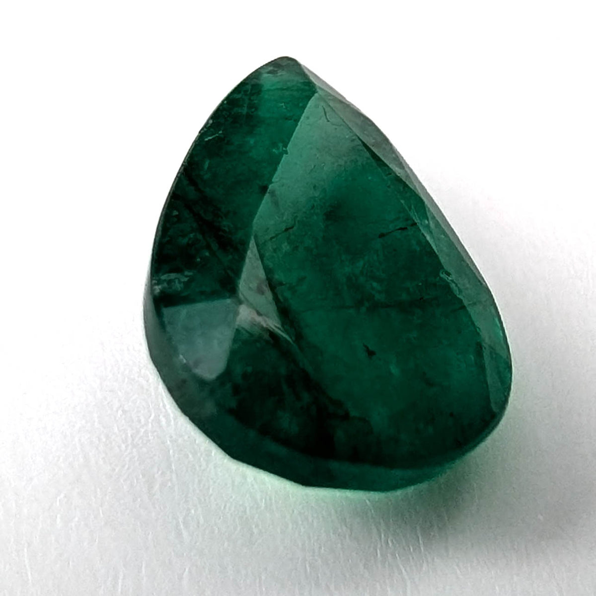 Emerald faceted pear cut gemstone, 2.80ct, alternate angle, view 8 of 13