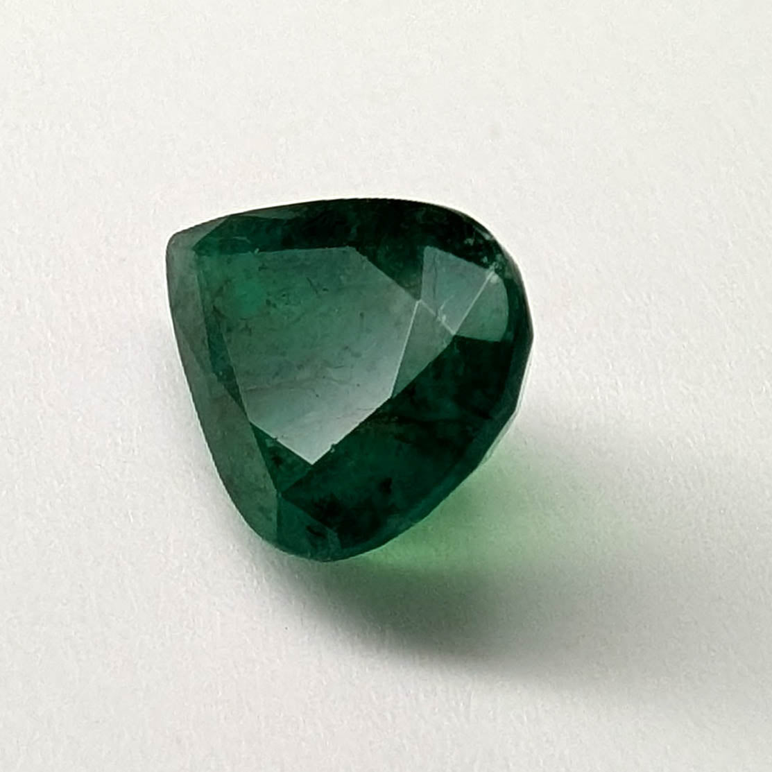 Emerald faceted pear cut gemstone, 2.82ct, alternate angle, view 4 of 12