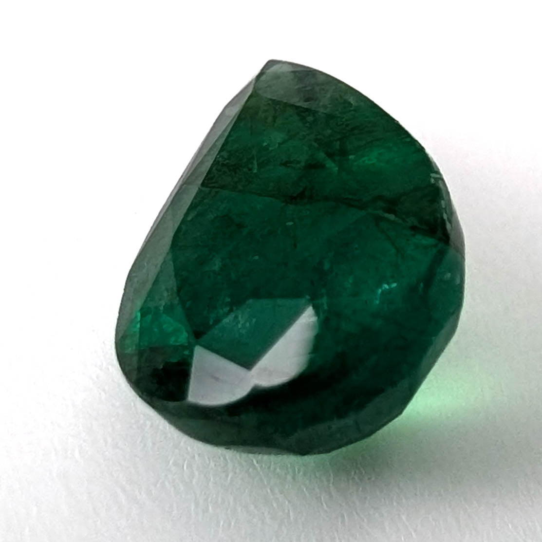 Emerald faceted pear cut gemstone, 3.50ct, alternate angle, view 8 of 11