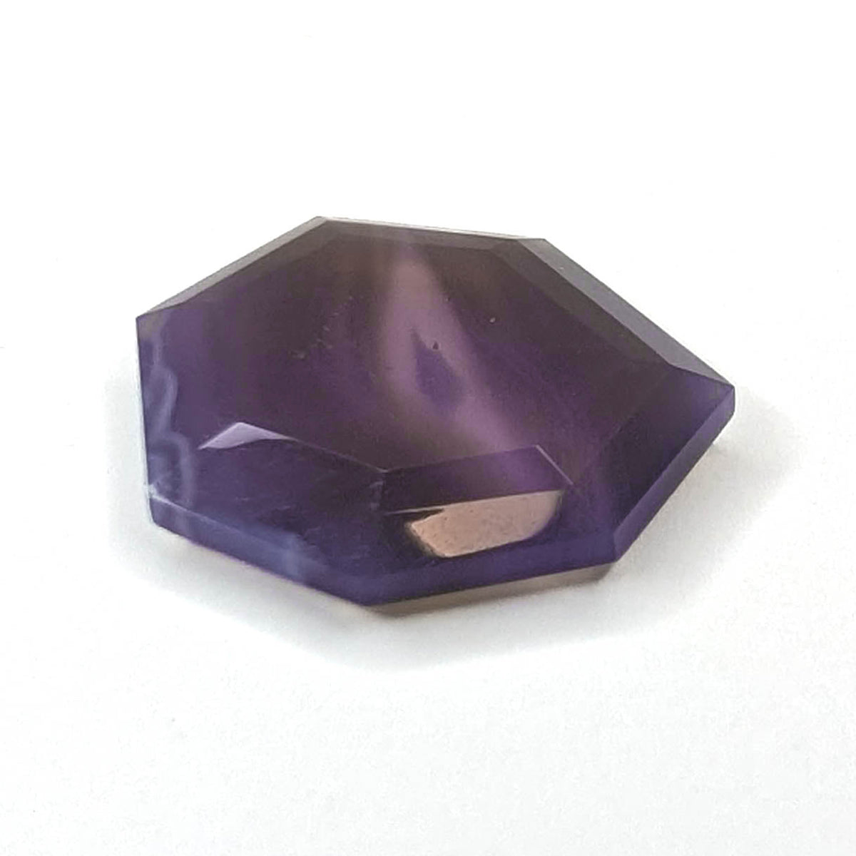 Holly Blue agate faceted freeform step tablet cut gemstone, 12.43ct, from Holley, Oregon, view 4 of 13